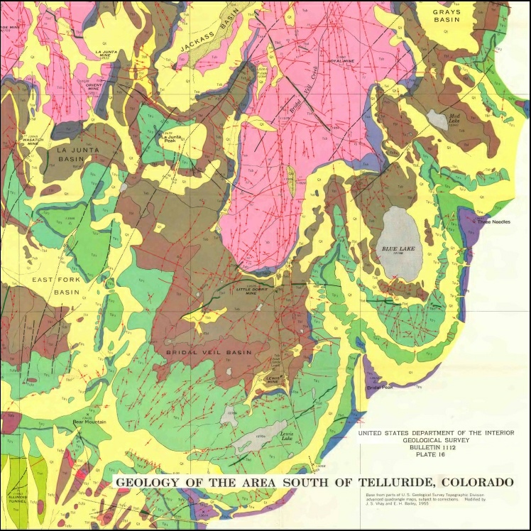 Geology and Mineral Deposits of the Area South of Telluride Colorado